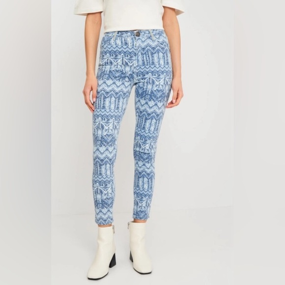 DESIGUAL blue and white printed jeans size EU38/US 6 - Picture 3 of 11